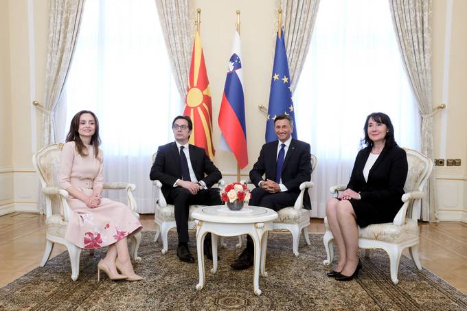 President Pahor and Tanja Pe�ar host president of North Macedonia and spouse on official visit to Slovenia